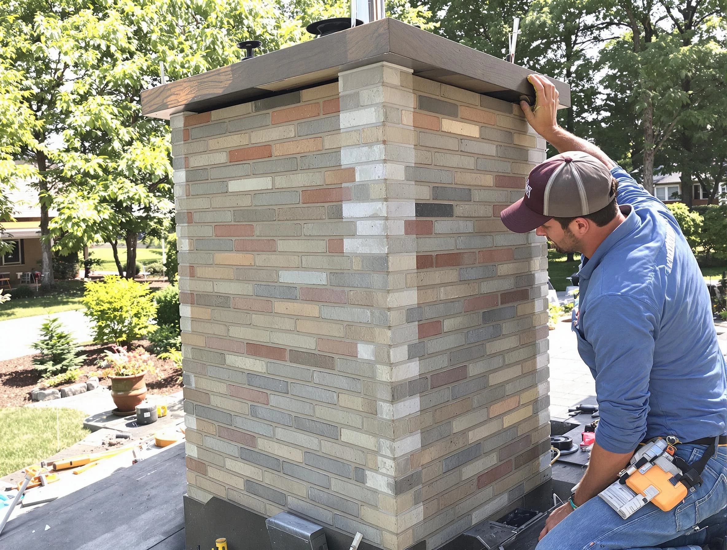 Plum Chimney Sweep completing a modern chimney remodel in Plum, PA