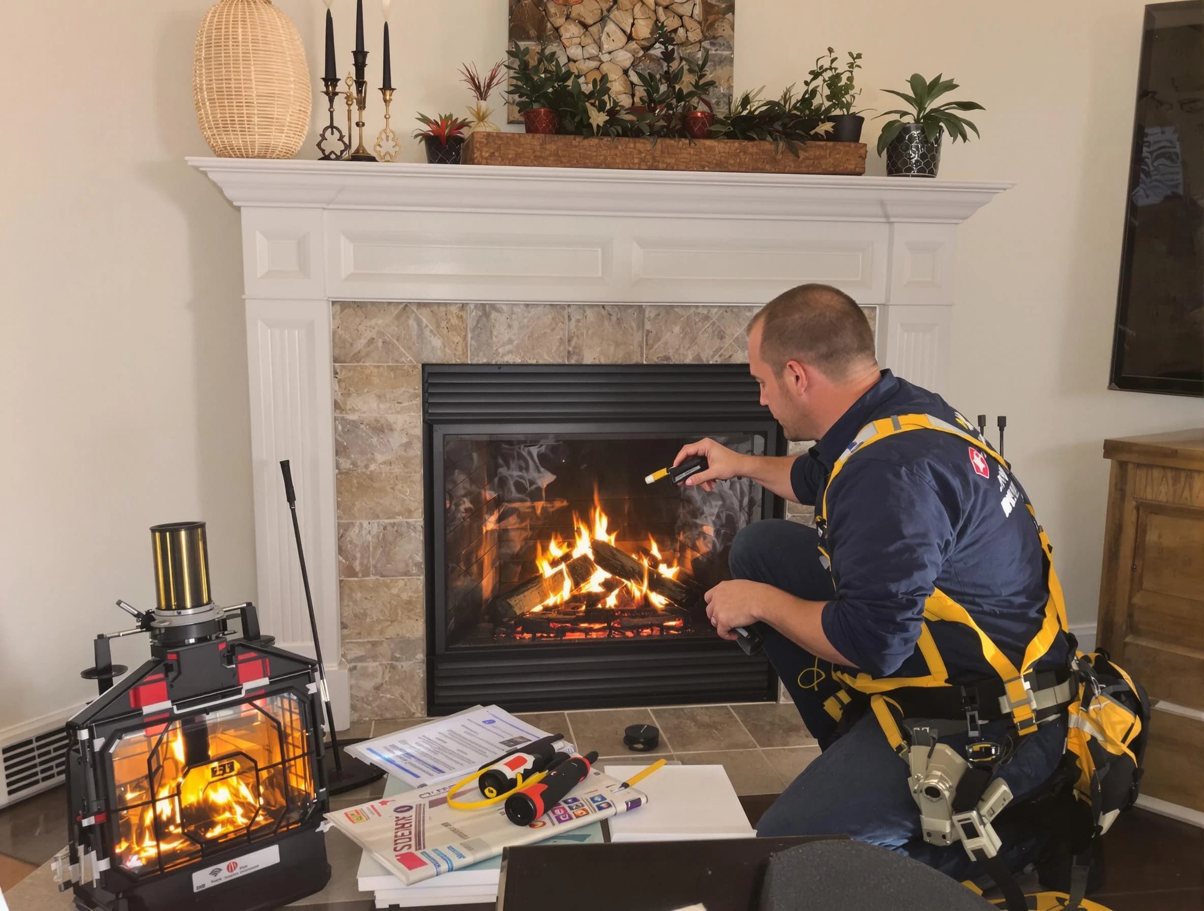 Safety-focused fireplace inspection by Plum Chimney Sweep in Plum, PA