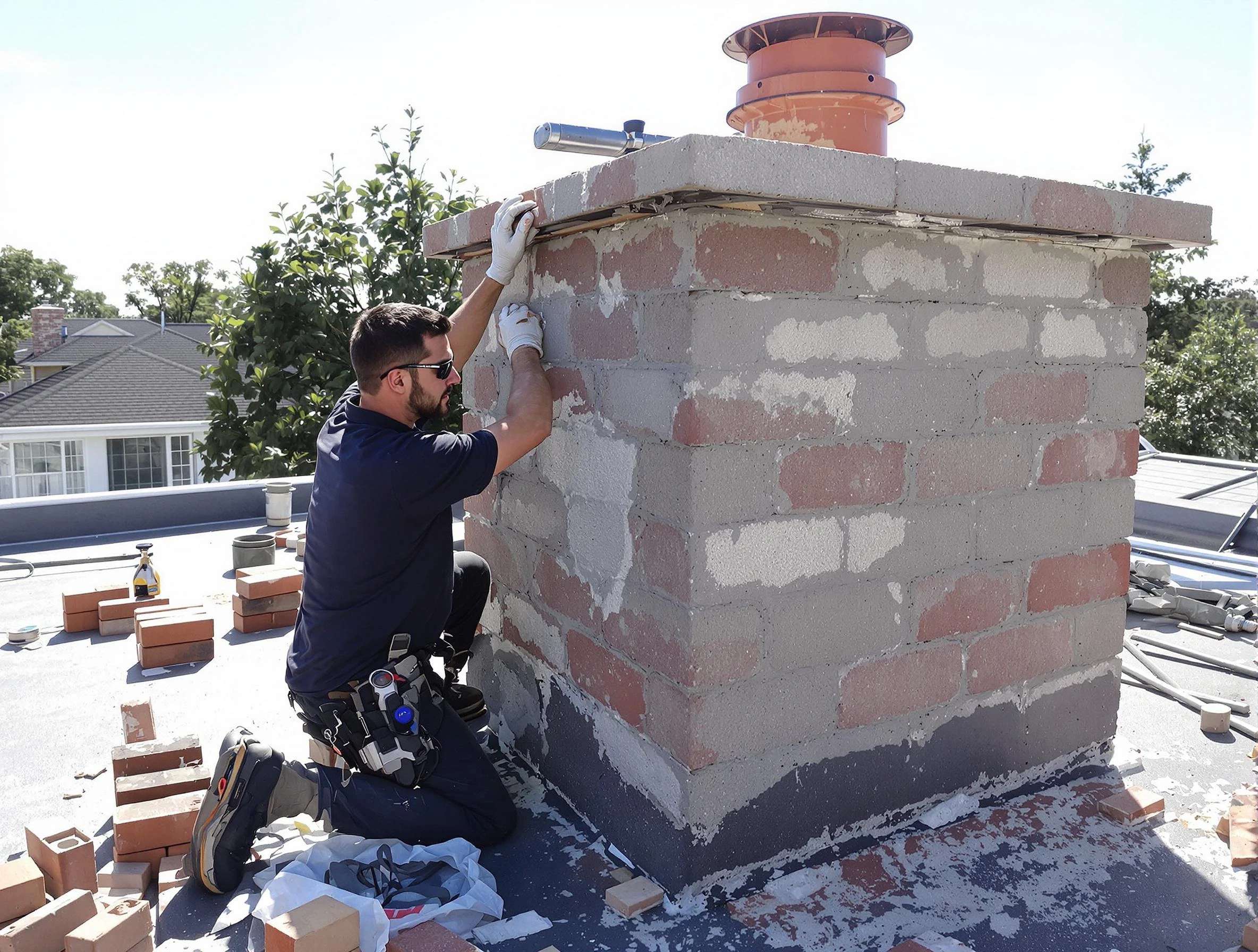 Advanced chimney repair process by Plum Chimney Sweep in Plum, PA