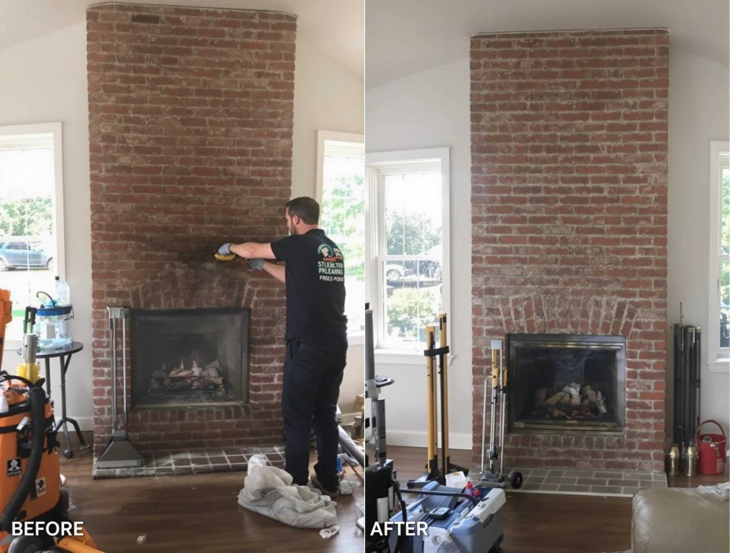 Finished chimney sweeping service by Plum Chimney Sweep in Plum, PA
