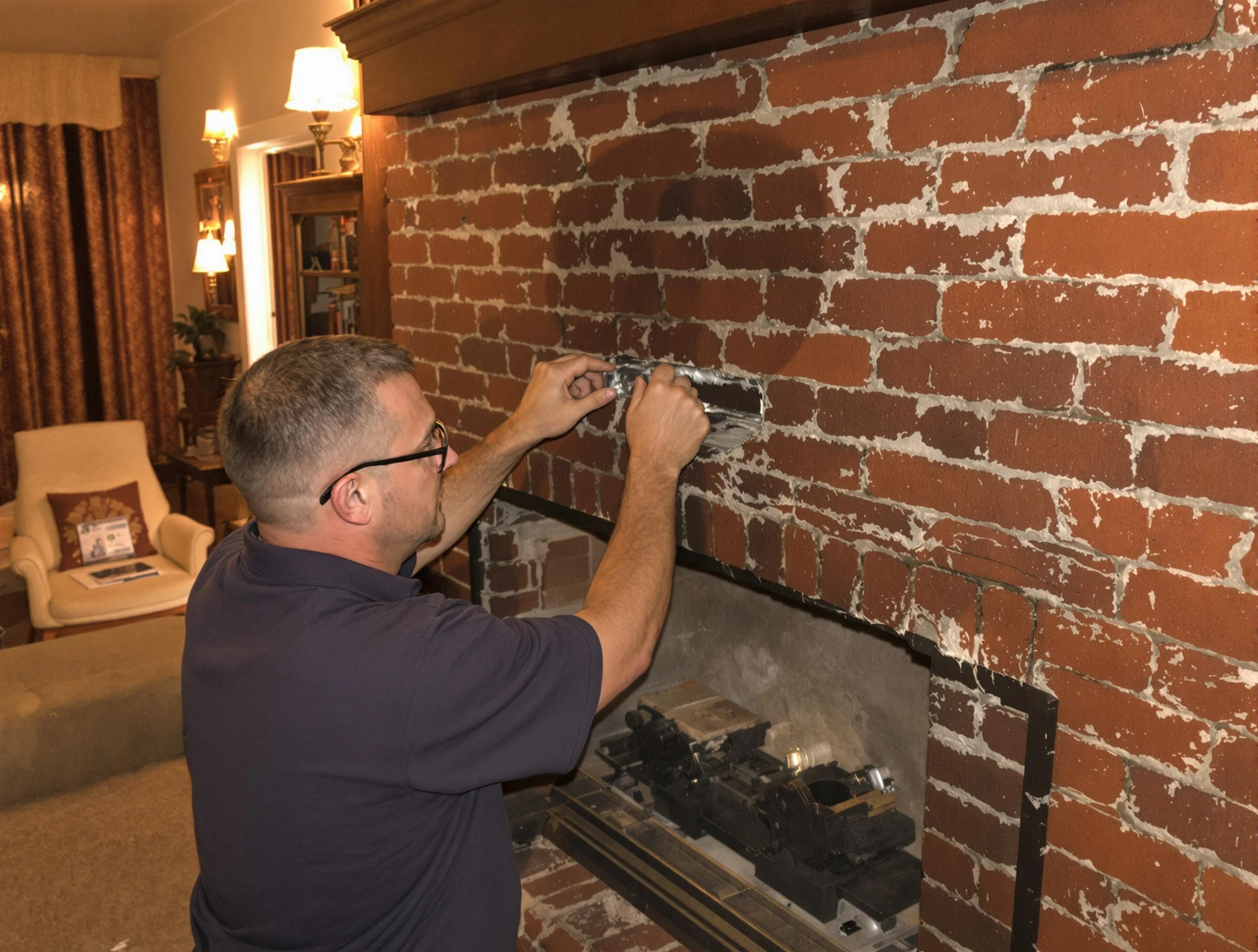 Plum Chimney Sweep expert fixing a fireplace in Plum, PA